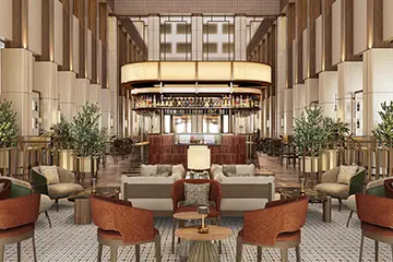 CHRONOBAR im Berlin Marriott Hotel – skulpturales Bar-Design trifft auf urbane Bauhaus-Eleganz mit Bronze, Schwarzmetall und Lounge-Atmosphäre